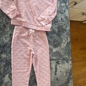 Sammy + Nat Pink Heart jogger Set Valentine’s Day holiday heart 6 girls